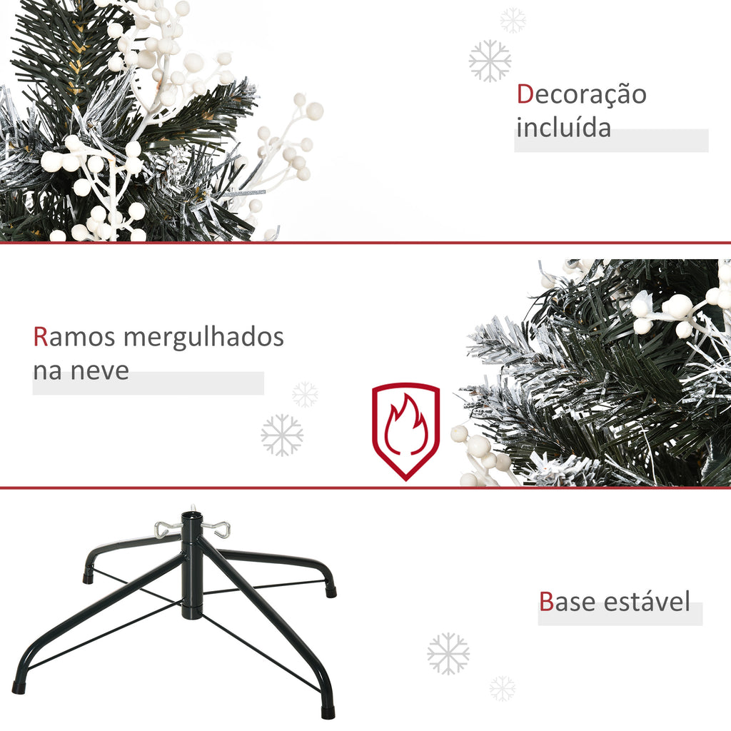 Árvore de Natal 120 cm Árvore de Natal Automática com 222 Ramos 28 Decorações Suporte em Aço Base Dobrável e Removível para Sala Verde — foto 7