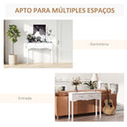 Mesa Consola Elegante Móvel de Entrada com 3 Gavetas 100x32x85cm Branco — foto 5