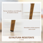 Conjunto de 4 Cadeiras de Sala de Estar Cadeiras de Cozinha com Encosto Alto e Pés de Metal para Sala de Jantar 45x52x85,5 cm Branco e Madeira — foto 6