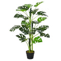 Monstera Planta Artificial com Vaso Árvore Tropical Sintética com 21 Folhas Ø16x100 cm Verde — foto 1