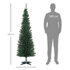 Árvore de Natal Artificial 180cm Ignífugo com 390 Pontas de Ramo PVC e Suporte de Plástico Decoração de Natal para Interiores Fácil de Montar Verde — foto 3