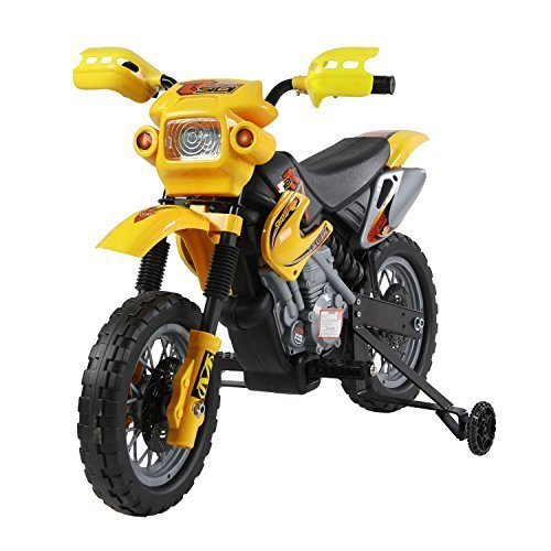 Mota Elétrica Infantil com Bateria e Rodinhas de Apoio - Cor: Amarelo - Material PP - 102 x 53 x 66 cm — foto 1