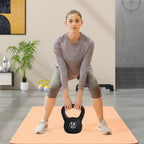 Peso Russo de 14 kg Kettlebell Fitness Preenchido de Areia com Punho Largo Antiderrapante para Exercícios e Treinos em Casa Ginásio 26x18x32 cm Preto — foto 2