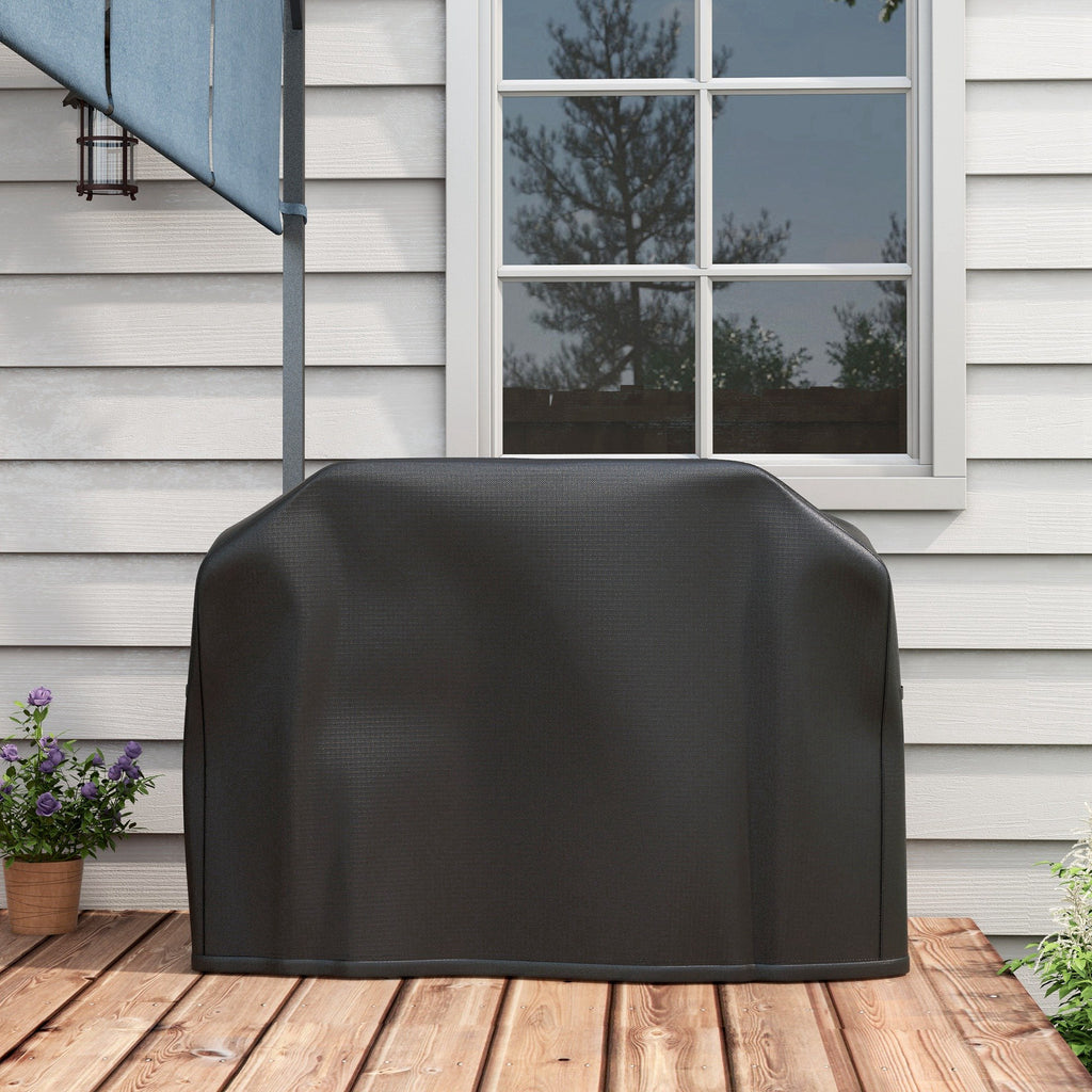 Capa para Churrasqueira Retangular em Tecido Oxford 420D Anti-UV Impermeável Antipó com Cordão 124x61x91 cm Preto — foto 8