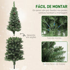 Árvore de Natal 150 cm Árvore de Natal Artificial com 395 Ramos e Suporte de Metal Árvore de Natal para Sala de Estar Interior Verde — foto 6