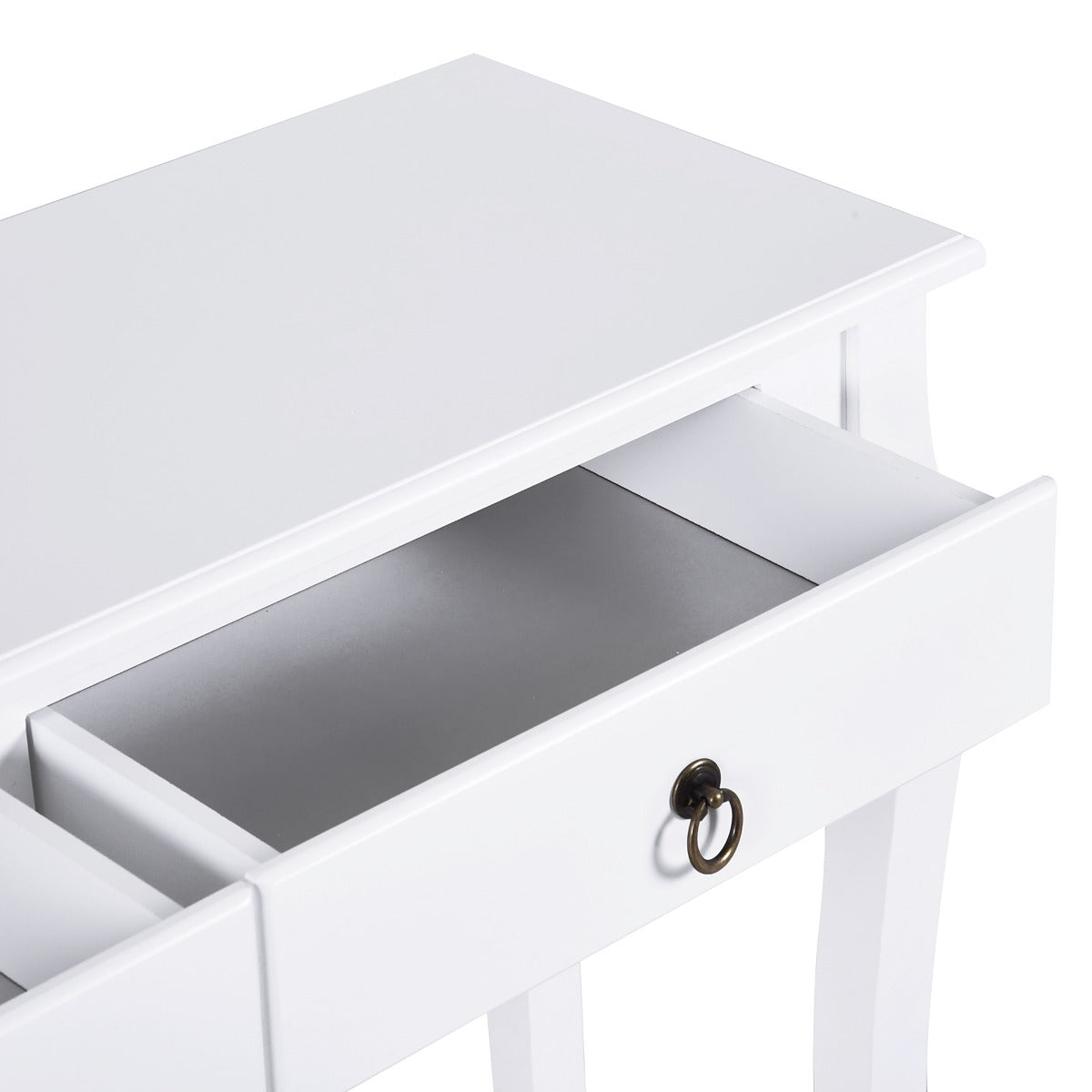 Mesa Tipo Consola para Sala de Estar Consola para Entrada com 2 Gavetas e Prateleira Inferior 100x33x75cm Branco — foto 9