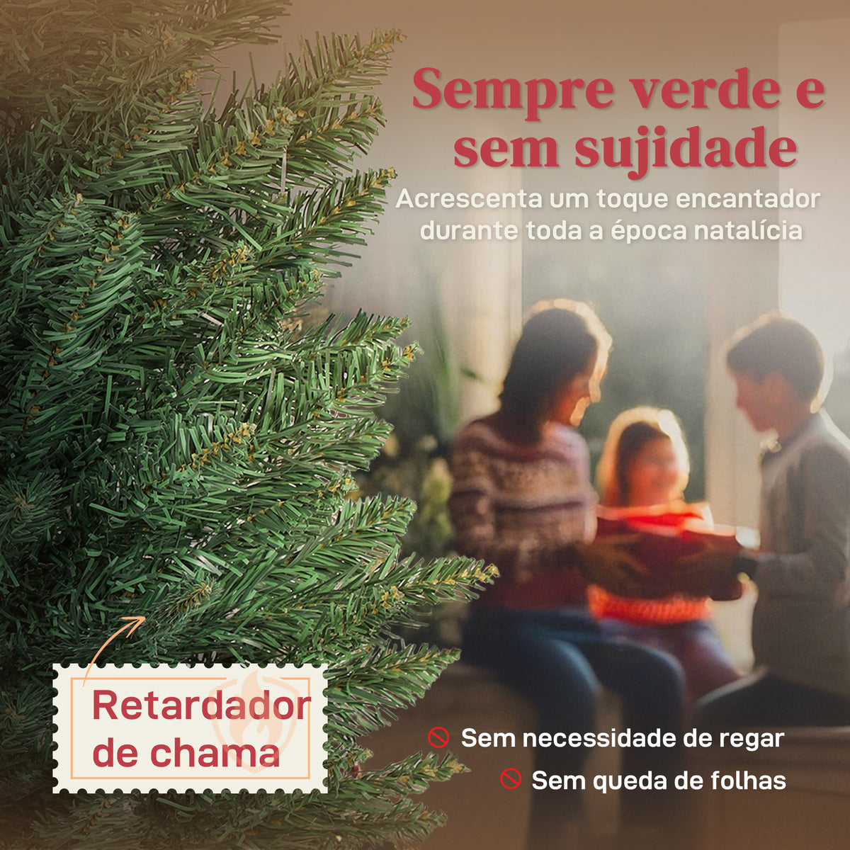 Árvore de Natal Slim 180 cm Árvore de Natal Artificial com 321 Ramos Suporte Metálico Fácil de Montar Decoração para Interior Casa Escritório Verde — foto 4