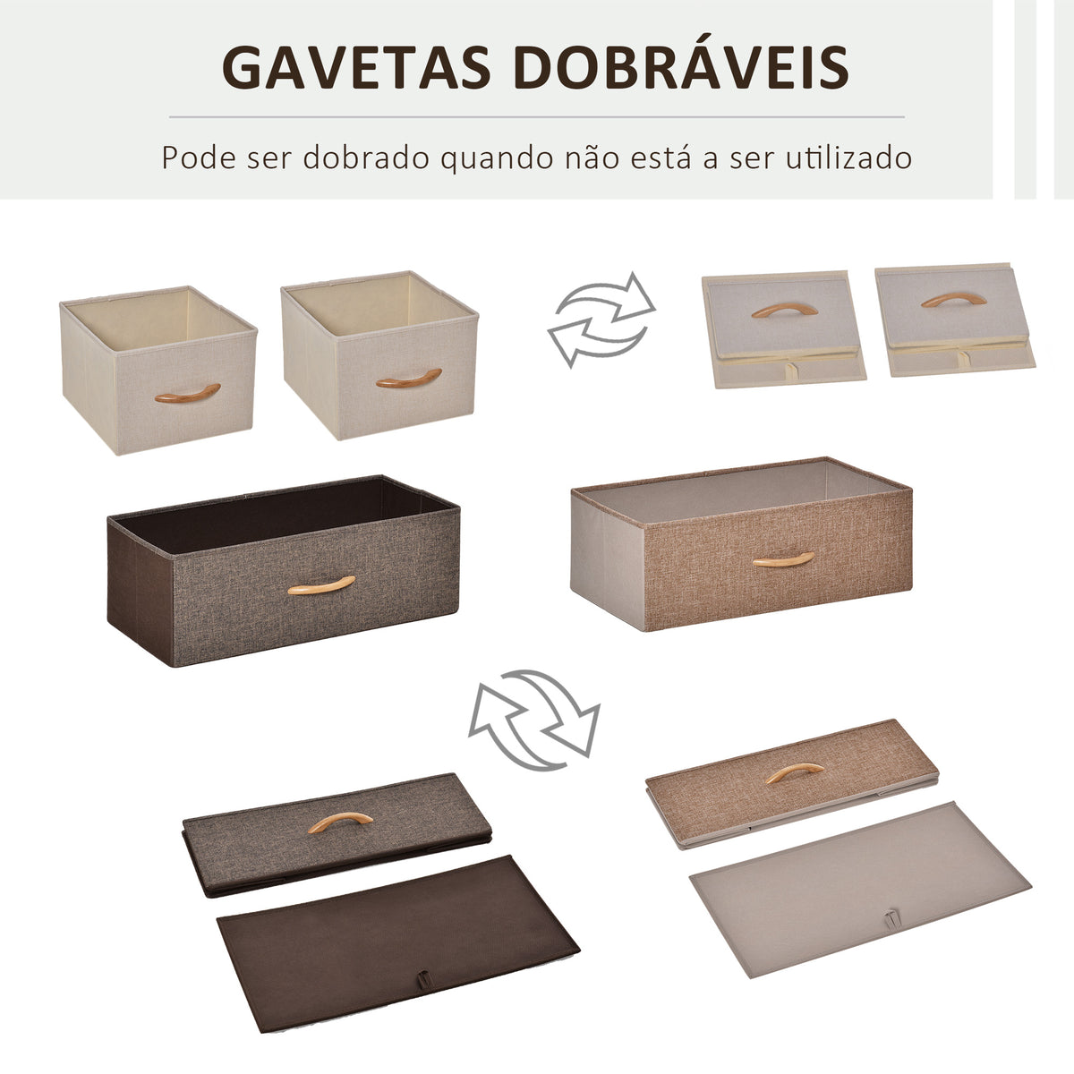 Cómoda Estreita com 4 Gavetas Dobráveis de Tecido, Estrutura Metálica, Ideal para Quarto, Sala, Casa de Banho ou Lavandaria, Multicolorida — foto 4