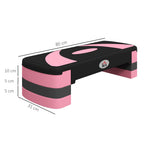 Step para Exercício Aeróbico Plataforma Step com Altura Ajustável em 3 Níveis com Carga Máxima 150kg para Exercício em Academia Casa 80x31x10-20 cm Rosa e Preto — foto 3