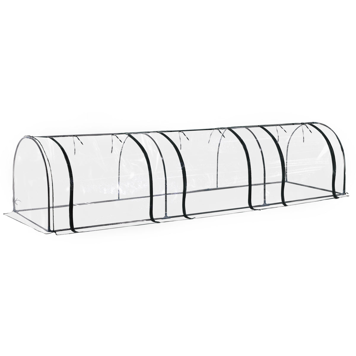 Estufa 350x100x80 cm para Jardim Varanda Estufa Pequena para Cultivo de Plantas com 3 Janelas Estrutura de Aço e PVC Transparente e Verde — foto 1
