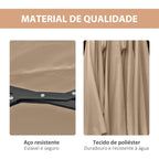 Guarda-Sol Duplo com 48 Luzes LED, 4,5x2,65 m, Guarda-Sol Exterior com Manivela Manual, Resistente à Água e Proteção Solar, Ideal para Terraço, Jardim, Pátio e Piscina, Bege — foto 7
