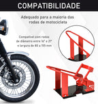 Cavalete Traseiro para Mota com Comprimento Ajustável Elevador Universal com Tampas de Borracha Estrutura Metálica Capacidade 450 kg para Trabalhos de Manutenção 51-69x27,5x34 cm Preto — foto 4