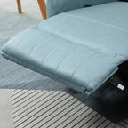 Poltrona de Massagem Relax Estofada em Tecido Técnico com Reclinação Manual 155° 8 Zonas de Massagem Contolo Remoto Apoio para os Pés e 2 Bolsos Laterais 79x101x96cm Azul Claro — foto 8