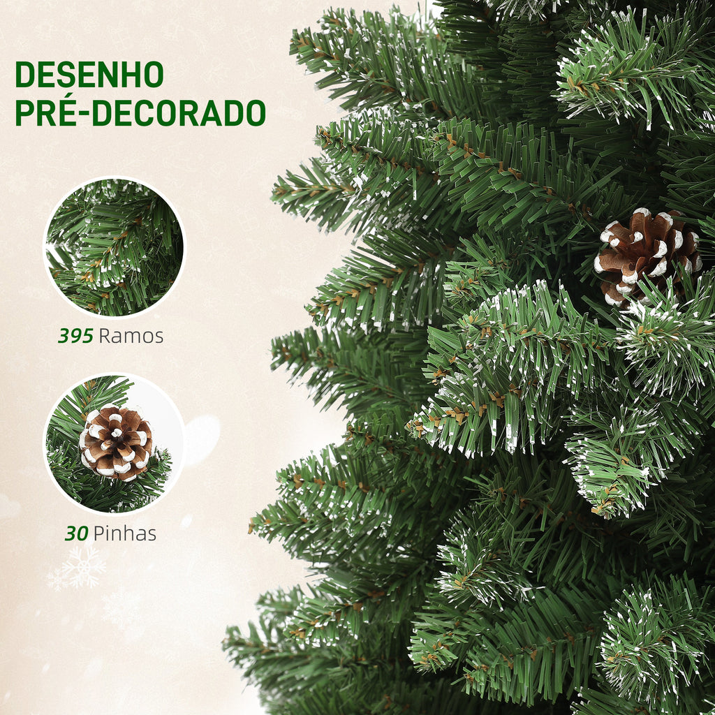 Árvore de Natal 150 cm Árvore de Natal Artificial com 395 Ramos e Suporte de Metal Árvore de Natal para Sala de Estar Interior Verde — foto 5