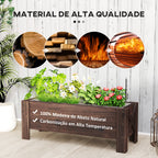 Horta Vertical Floreira de Madeira Retangular com Pés para Flores Plantas Cultivos 100x36,5x36cm Marrom — foto 5