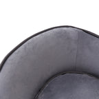 Sofá para animais de estimação Sofá acolchoado de madeira para cães e gatos com almofadas grossas e bolso de armazenamento 68,5x40,5x40,5 cm cinza — foto 8