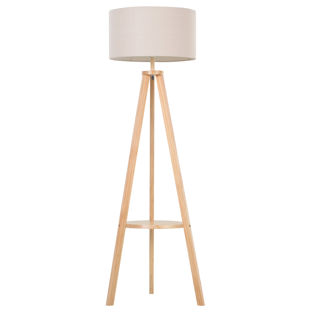 Candeeiro de Pé Moderno para o Quarto com Lâmpadas de E27, 40W e Interruptor de Pé, com Base de Tripé Inoxidável 154cm — foto 1