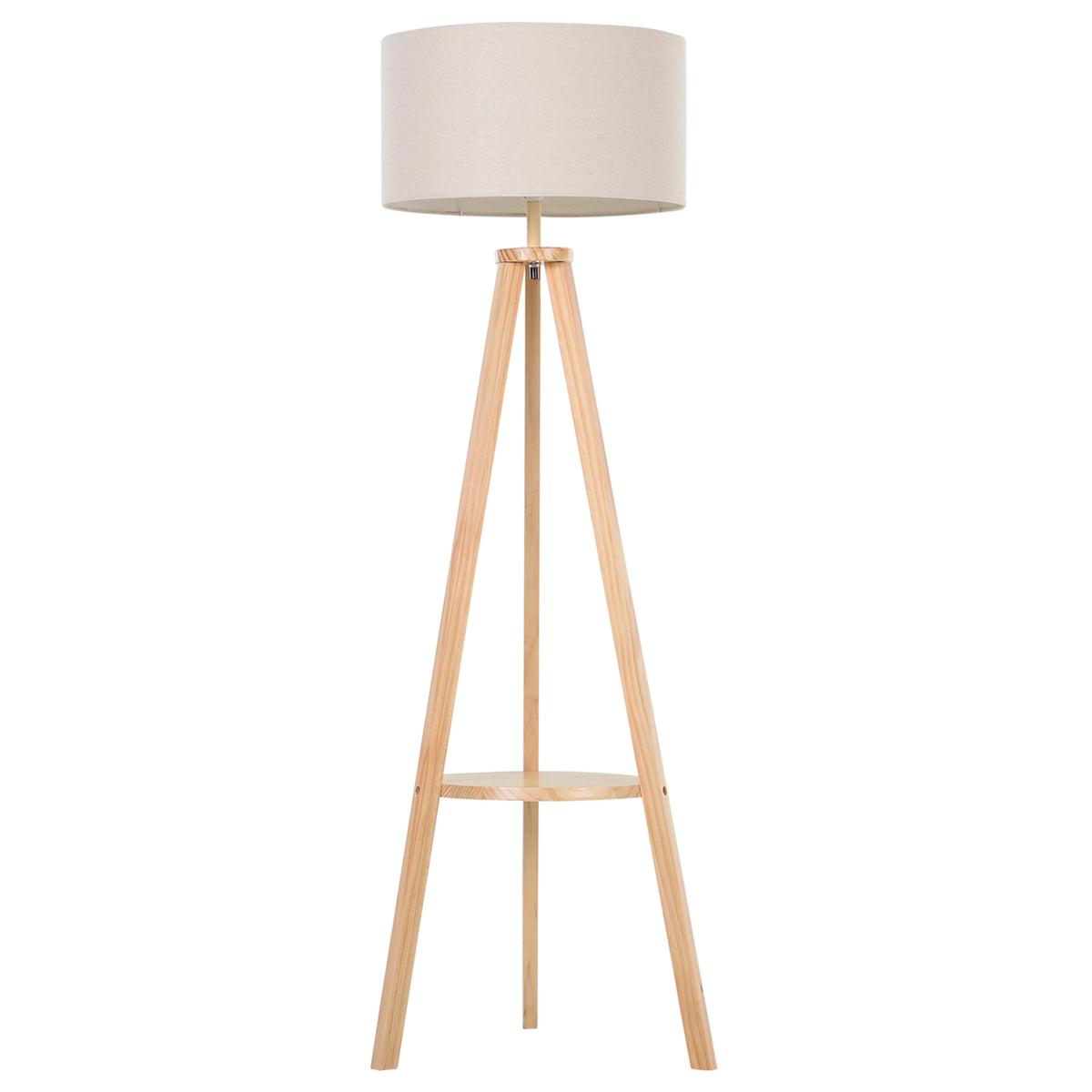 Candeeiro de Pé Moderno para o Quarto com Lâmpadas de E27, 40W e Interruptor de Pé, com Base de Tripé Inoxidável 154cm — foto 1