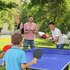 Mesa de Ping-Pong Dobrável Mesa de Ping-Pong Compacta com Rede Apoio para os Pés Ajustáveis e Estrutura de Aço para Interior e Exterior 274x152,5x76 cm Azul — foto 2