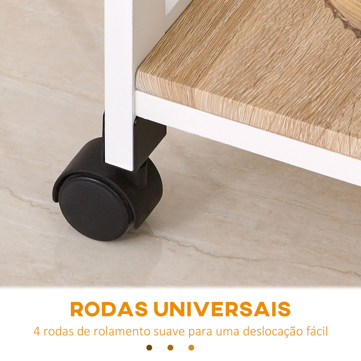 Carrinho de cozinha Carrinho de serviço de 4 níveis com rodas giratórias Gaveta Prateleiras Garrafeira Armazenamento De Cozinha Sala de estar Sala de jantar 37x37x76 cm Branco — foto 5