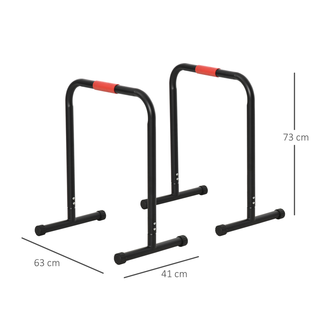 Suporte de treino de barras paralelas com alça extra larga para flexões inclinadas para construção muscular. Calistênicos. 63x41x73 cm Preto — foto 3