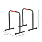 Suporte de treino de barras paralelas com alça extra larga para flexões inclinadas para construção muscular. Calistênicos. 63x41x73 cm Preto — foto 3