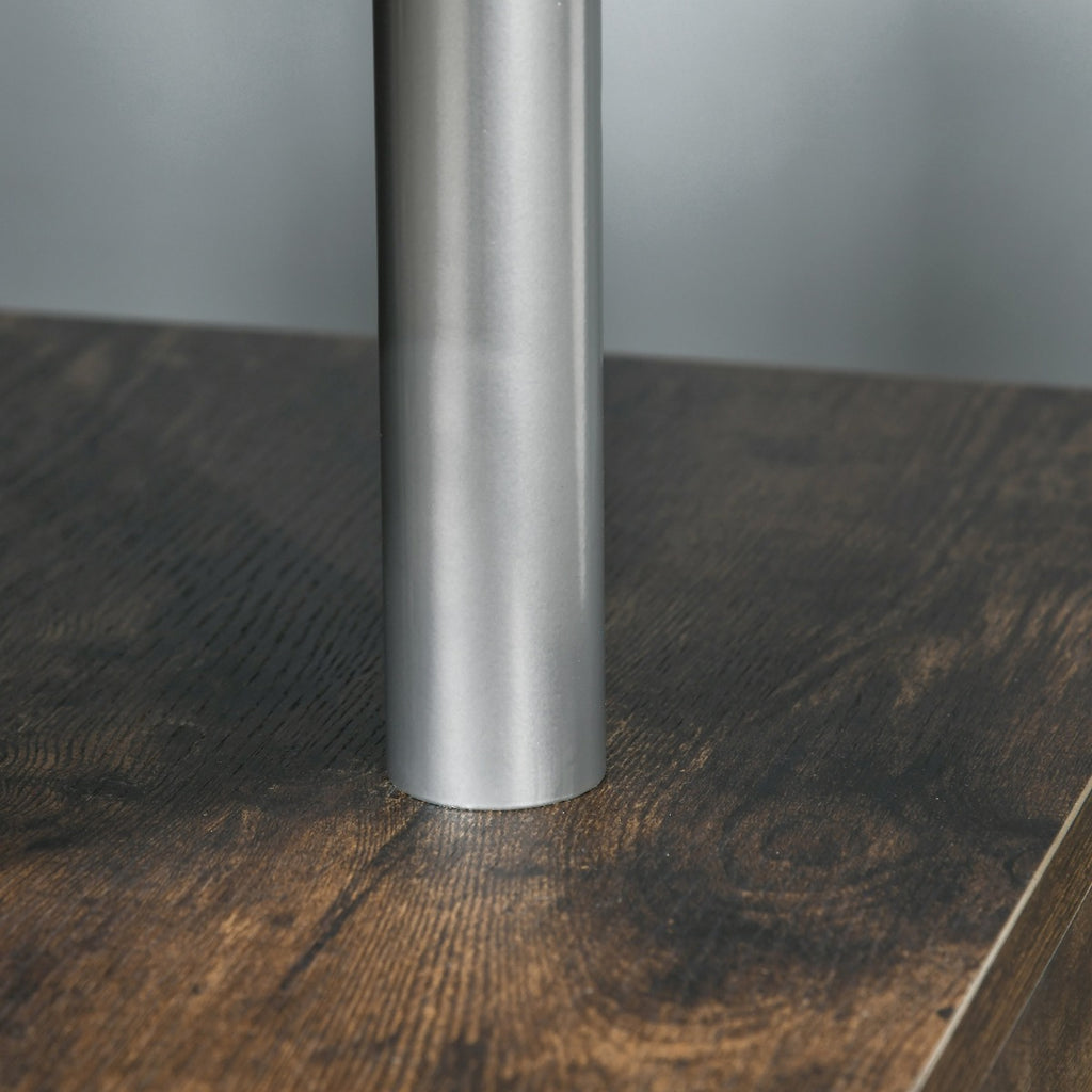 Mesa de apoio para sofá Mesa de centro para sala de estar Mesa de apoio estilo industrial em S com prateleiras em 3 níveis 48x48x48 cm Cor Madeira envelhecida — foto 9