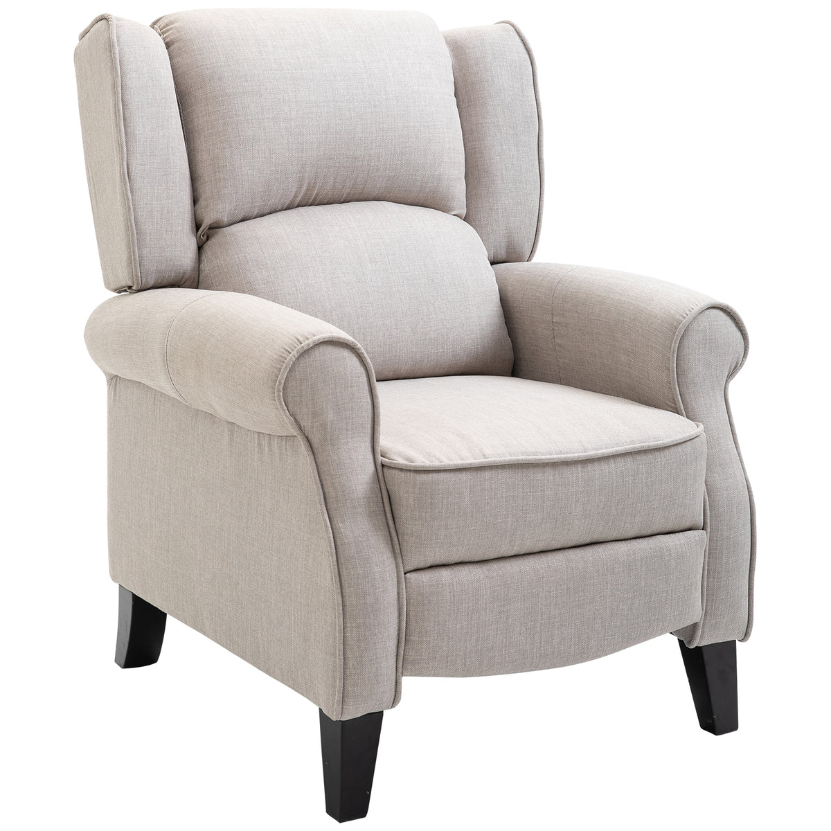 HOMOM Poltrona Reclinável Poltrona Relax com Reclinação Manual até 160° e Apoio para os Pés Retráteis Poltrona Sala de Estar 77x88x102 cm Cinza Claro — foto 1