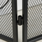 Frente para Lareira de 3 Painéis Frente para Lareira Dobrável com Dobradiças Estrutura Metálica Malha Decorativa 132,5x76,5cm Preto — foto 8