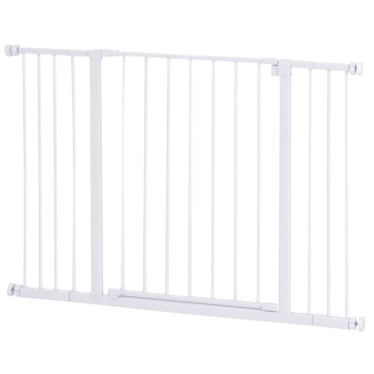 Barreira de Segurança para Animais de Estimação Extensível para Escadas e Portas Barreira de Segurança para Cães 76-107x76 cm Branco — foto 1