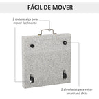 Base para Chapéu de Sol de Mármore Universal com 2 Rodas e Alça de Transporte para Mastros de Ø35/38/42mm Suporte para Chapéu de Sol de Exterior 42x42x36cm Cinza — foto 5