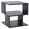 Mesa Auxiliar Mesa de Cabeceira Mesa Centro de 2 Níveis com Prateleira de Armazenamento para Sala Quarto Estante 40x40x43 cm Preto — foto 1