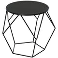 Mesa de Centro de Metal Estilo Moderna Mesa de Apoio Redonda para Sala de Estar Escritório 51x51x44 cm Preto — foto 1