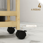 Carrinho para Casa de Banho de Bambu com 3 Níveis Carrinho de Arrumação com Rodas para Casa de Banho Cozinha 55x20x75 cm Madeira — foto 5