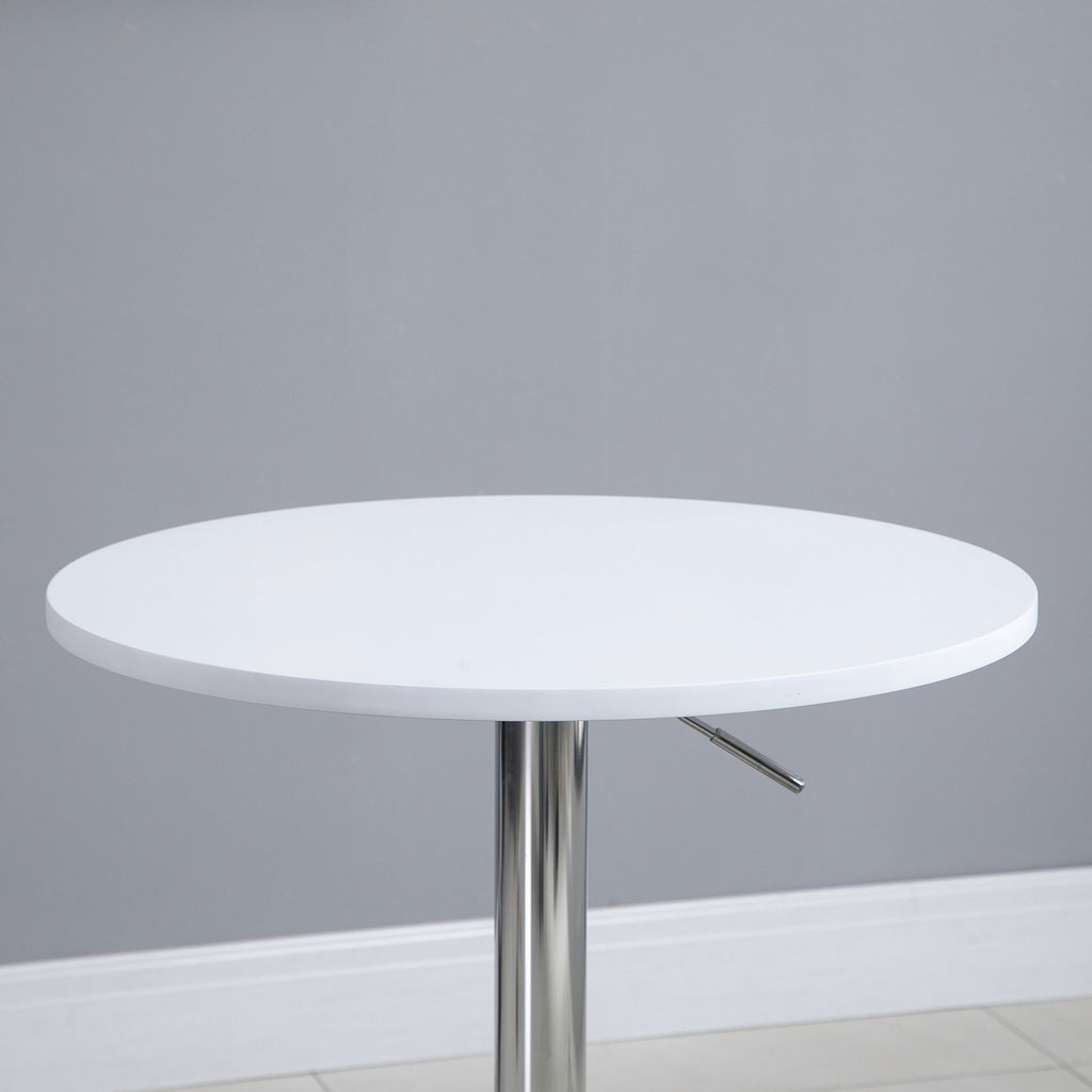 Mesa de bar ajustável em altura com base redonda e antideslizante para cozinha sala de jantar Ø60x69-93 cm Branco — foto 8