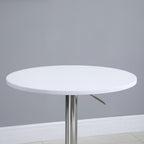 Mesa de bar ajustável em altura com base redonda e antideslizante para cozinha sala de jantar Ø60x69-93 cm Branco — foto 8