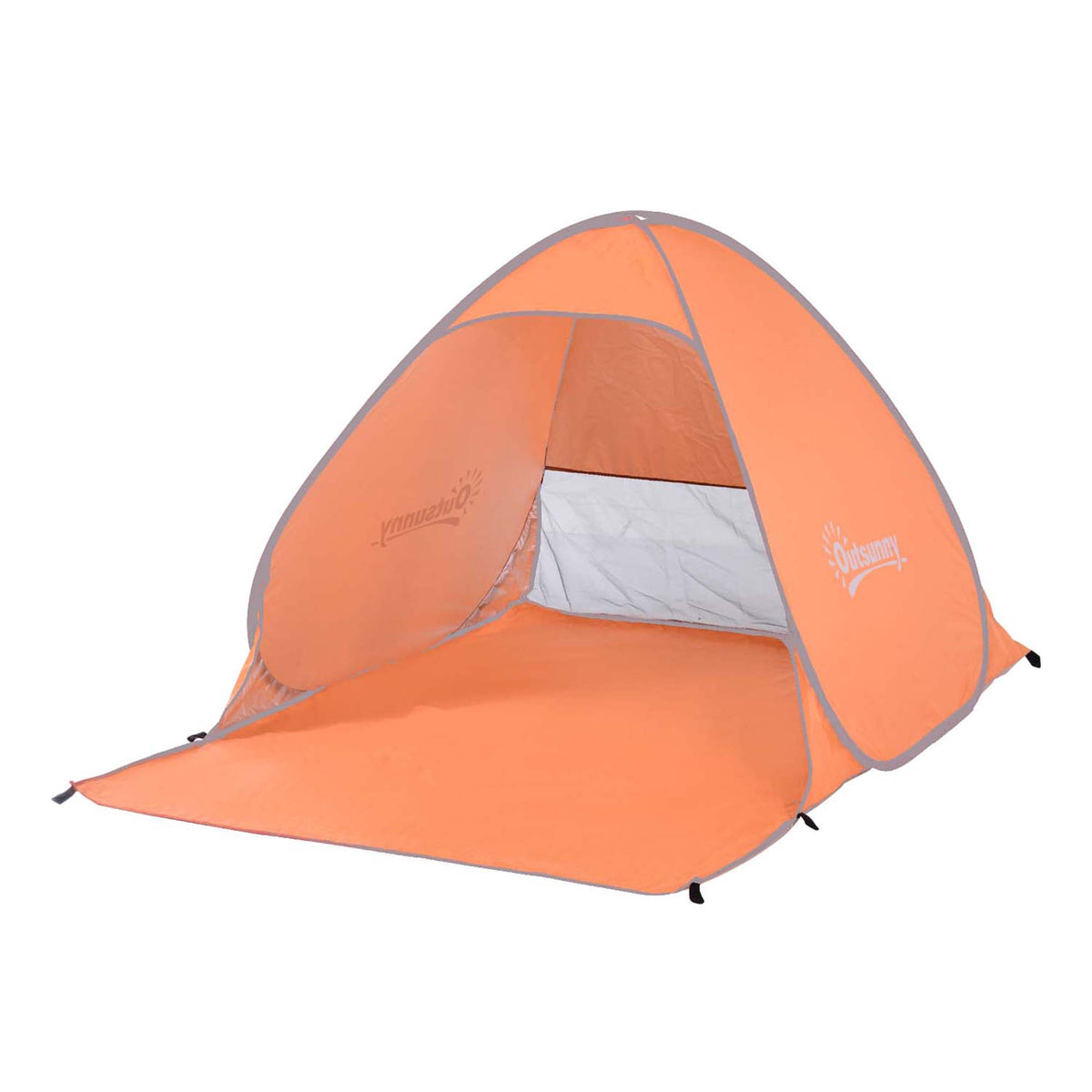 Tenda Pop-up Instantâneo e Portátil com Janelas Protetoras para Piquenique, Praia e Camping com Proteção UV Laranja — foto 1