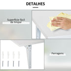 Mesa Dobrável de Parede Mesa Auxiliar Suspensa para Cozinha Sala de Jantar 60x40x20cm Branco — foto 6