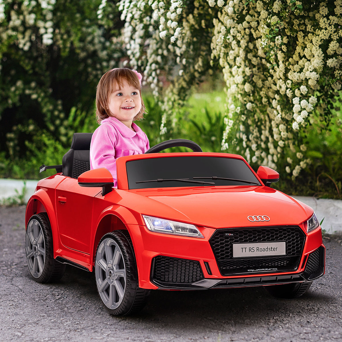 Carro Elétrico Audi TT para Crianças acima de 3 Anos com Controlo Remoto Música e Luzes Bateria 12V Abertura da Porta 102x60x44 cm Vermelho — foto 2