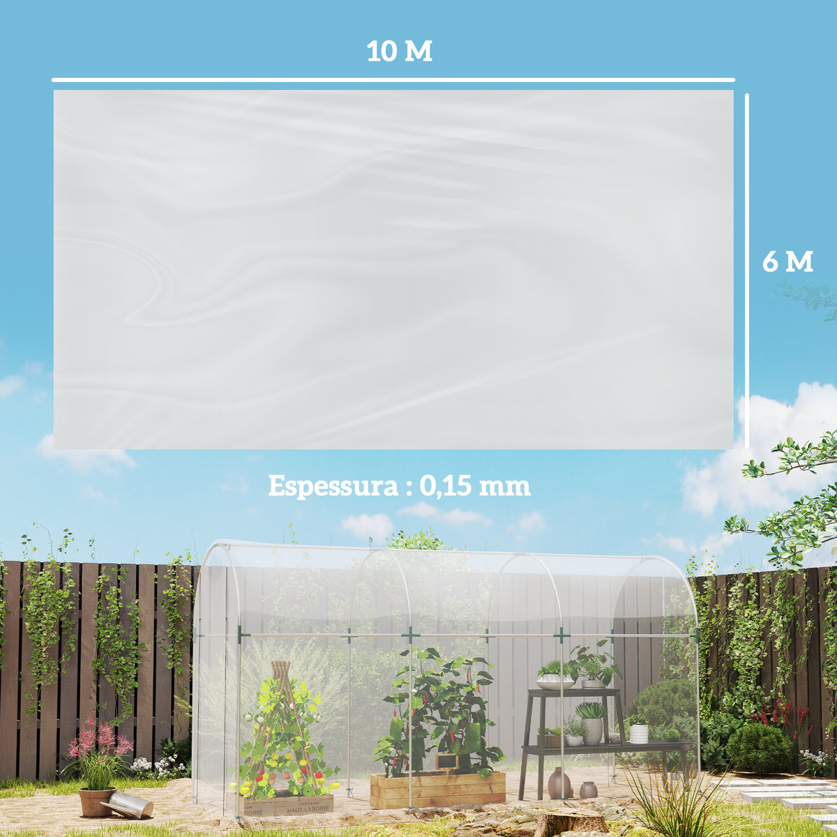 Cobertura Transparente para Estufa 6x10 m Cobertura de Substituição de Polipropileno Resistente à Água para Horta Plantas Agricultura Jardim — foto 3