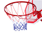 Cesta de basquete com altura ajustável de 210-260 cm com suporte de metal e base recarregável para crianças e adultos vermelho — foto 8