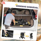 Carrinho para Cães Plegável, Coche para Cães Pequenos com Cesto de Armazenamento, Janelas de Rede, Suportes para Copos, Rodas EVA, Almofada Lavável, Travões, Carga 10 kg, 75x45x97 cm, Cinzento Escuro — foto 5