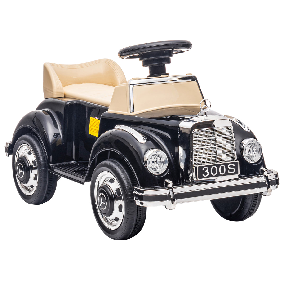 Carro Andador com Licença da Mercedes-Benz 300S Carro Andador para Crianças de 18-48 Meses com Armazenamento Volante Sistema Anti-Tombo Carga 25 kg 77,5x41,5x45 cm Preto — foto 1