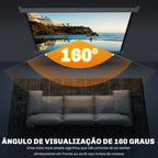 Ecrã de Projeção Manual 84 Polegadas Tela de Projeção Portátil Formato 4:3 Ângulo de Visão de 160° para Interior e Exterior Cinema em Casa 165x124 cm Branco — foto 5