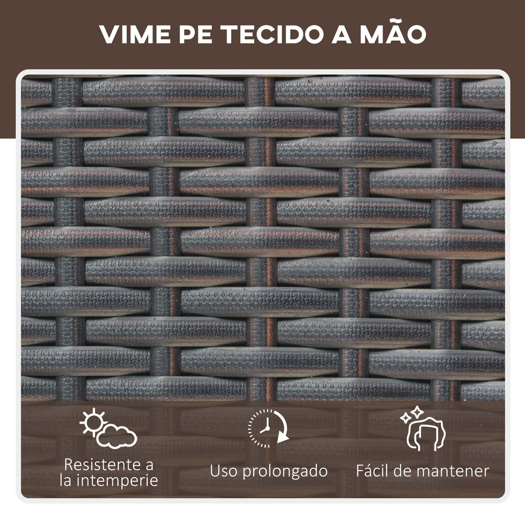 Conjunto de 2 espreguiçadeiras com almofadas acolchoadas de vime mesa lateral para piscina Carga 160kg 195x60x86 cm Estrutura em aço — foto 7