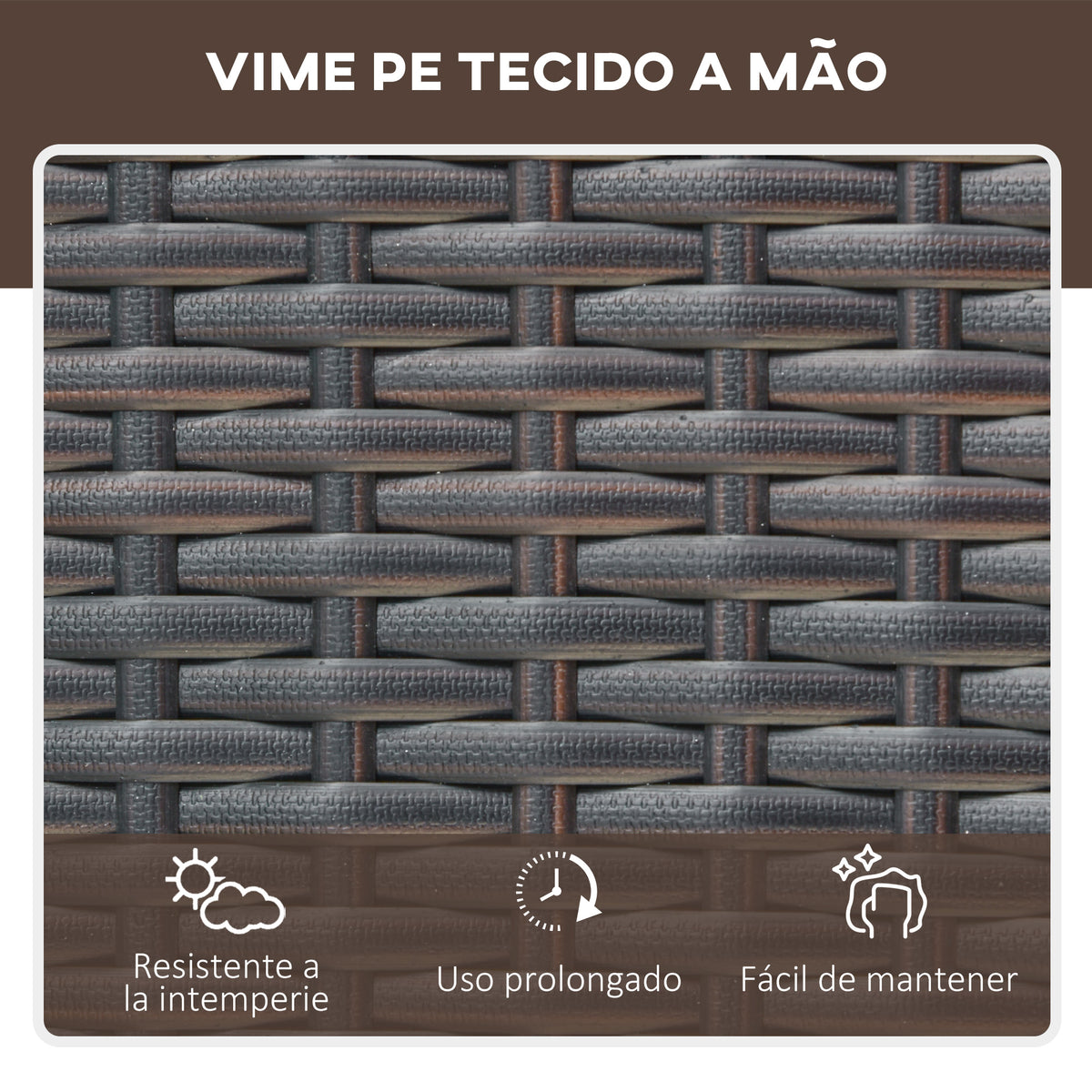 Conjunto de 2 espreguiçadeiras com almofadas acolchoadas de vime mesa lateral para piscina Carga 160kg 195x60x86 cm Estrutura em aço — foto 7