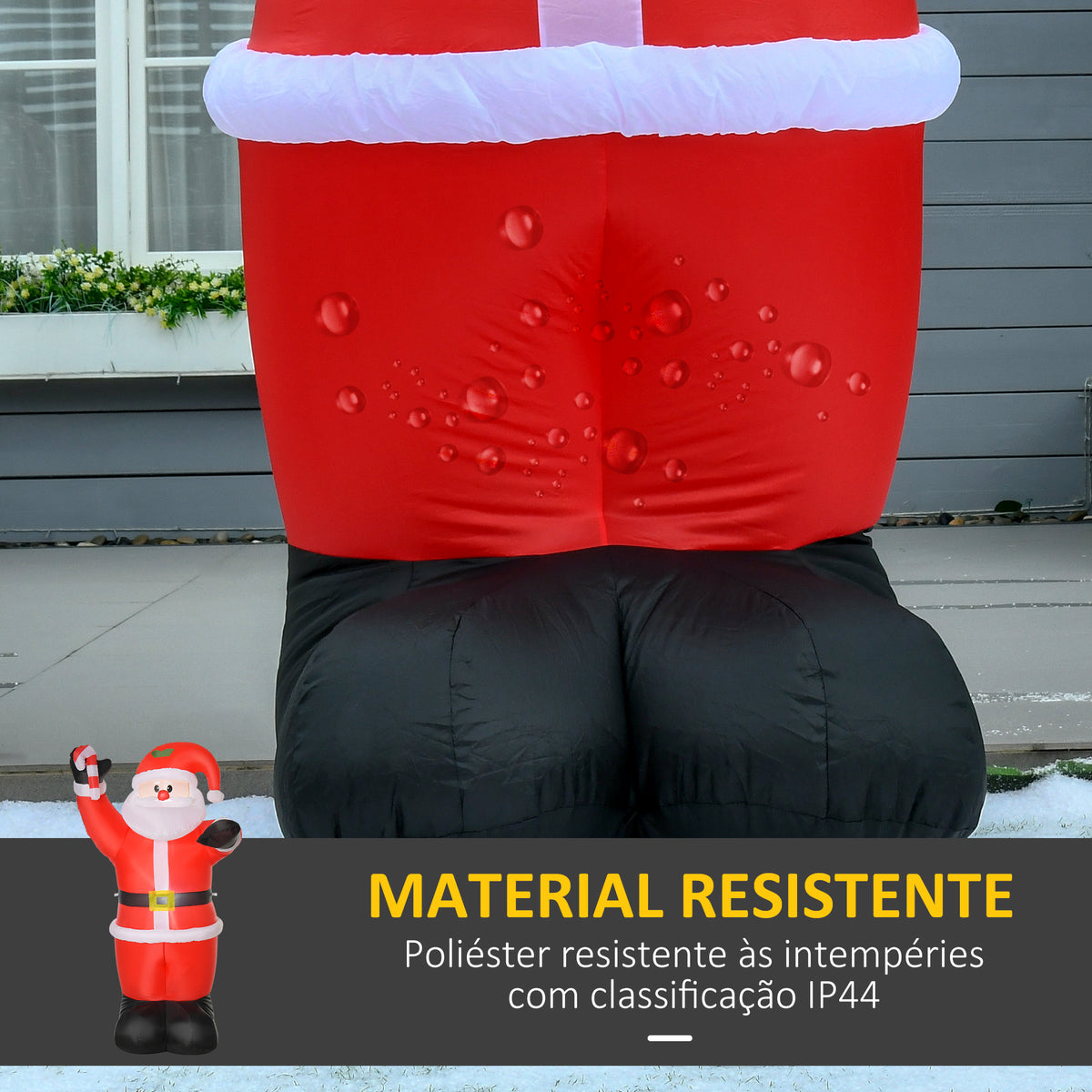 Pai Natal Insuflável 240 cm Pai Natal Insuflável com Bengala Luzes LED e Insuflador Elétrico Decoração de Natal para Exterior e Interior Multicor — foto 5