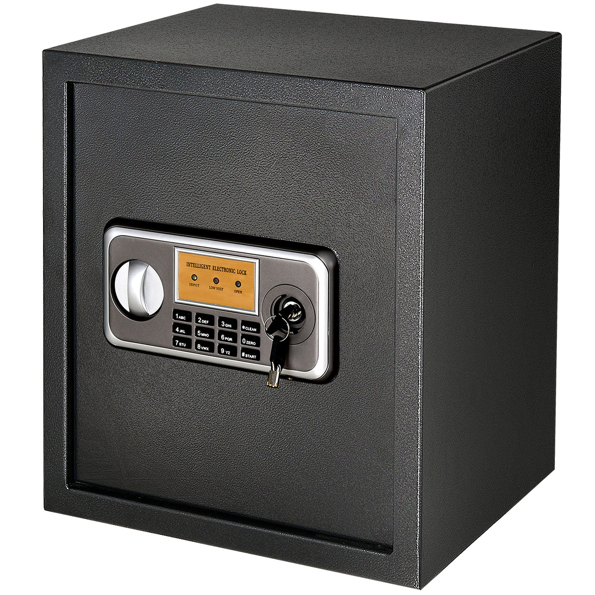 Cofre eletrônico sólido Caixa de segurança com chave 2 Códigos para casa Escritório Capacidade 32L Aço 35x30x39,3 cm Pret — foto 1