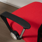 Cadeira ergonômica basculante e giratório para escritório com assento ajustável em altura, apoios de braço e rodas 57x57x93-103 cm Preto e vermelho — foto 5