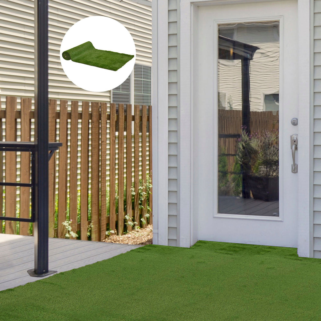 Relva Artificial 30 mm Rolo de Relva Artificial de 1x4 m Realista com Orifícios de Drenagem para Varanda Jardim Pátio Verde — foto 2